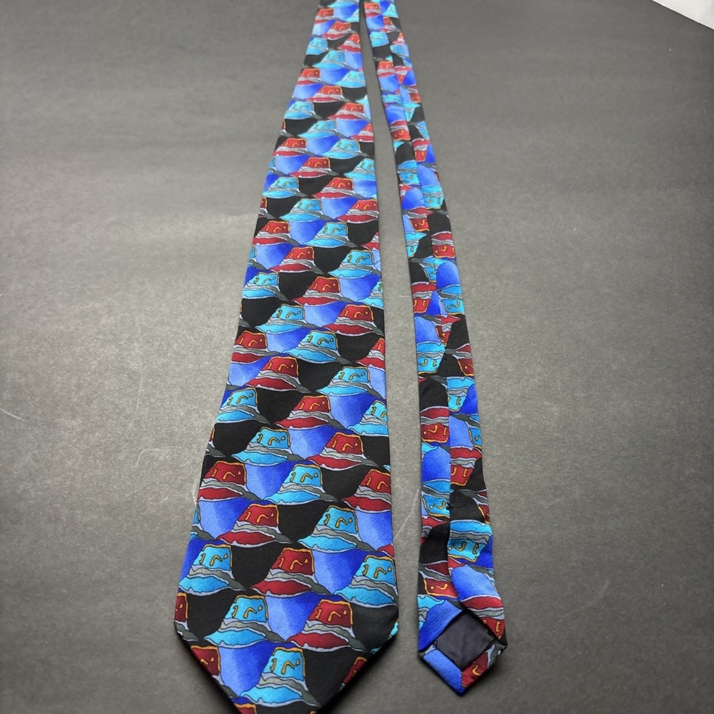 Men's J. Garcia Race Record Dreams Collection‎ Eight   Blue & Red Neck Tie